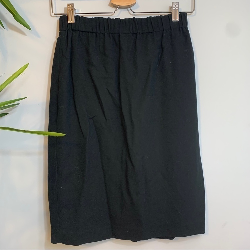 Peter Cohen || Black Vintage Cotton Viscose Elastic Fully Lined Waist Skirt M